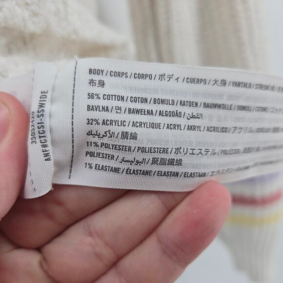 Hollister Oversized Stripe Cropped Knitted Sweater Size SM Kidcore Soft Pastel - Picture 4 of 10